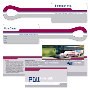 Kofferanhänger und Ticketmappe